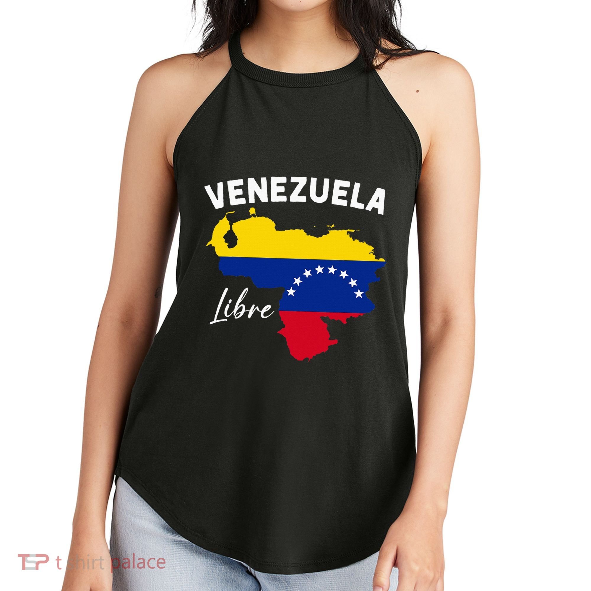 Venezuela Flag Map Proud American Venezuelan Venezuela Libre Women's Perfect Tri Rocker Tank