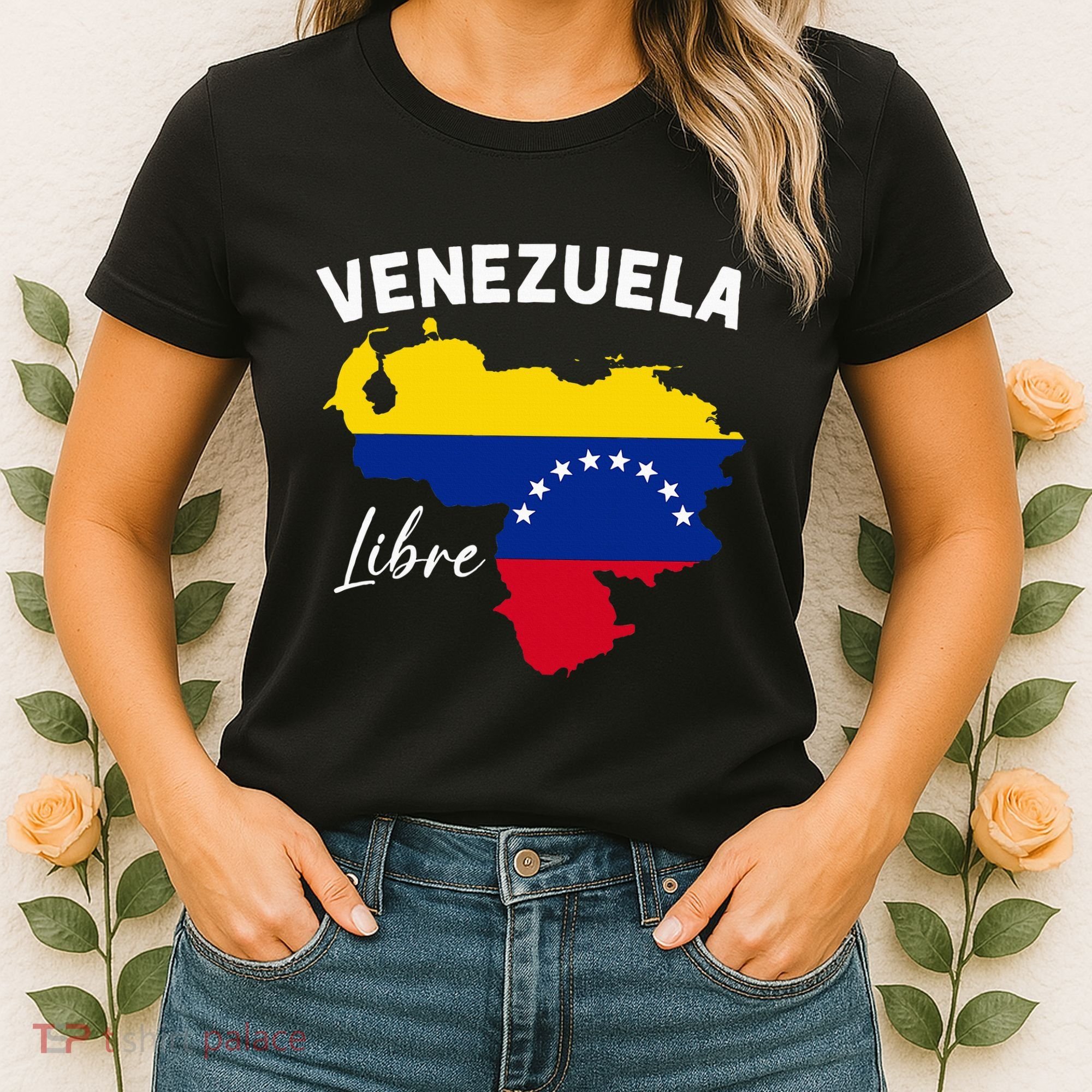 Venezuela Flag Map Proud American Venezuelan Venezuela Libre Women's T-Shirt