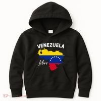 Venezuela Flag Map Proud American Venezuelan Venezuela Libre Kids Hoodie thumb 0