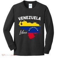 Venezuela Flag Map Proud American Venezuelan Venezuela Libre Kids Long Sleeve Shirt thumb 0