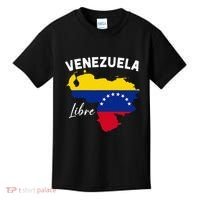 Venezuela Flag Map Proud American Venezuelan Venezuela Libre Kids T-Shirt thumb 0
