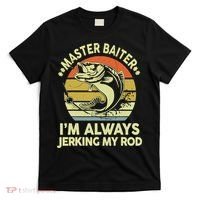 Vintage Fishing Master Baiter Im Always Jerking My Rod Funny Bass Dad Gift T-Shirt thumb 0