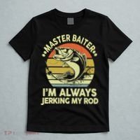Vintage Fishing Master Baiter Im Always Jerking My Rod Funny Bass Dad Gift T-Shirt thumb 5