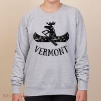 Vermont Funny Moose Canoe Vacation Women's Sweatshirt thumb 0