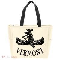 Vermont Funny Moose Canoe Vacation Tote Bag thumb 0
