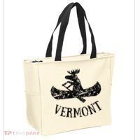 Vermont Funny Moose Canoe Vacation Tote Bag thumb 2