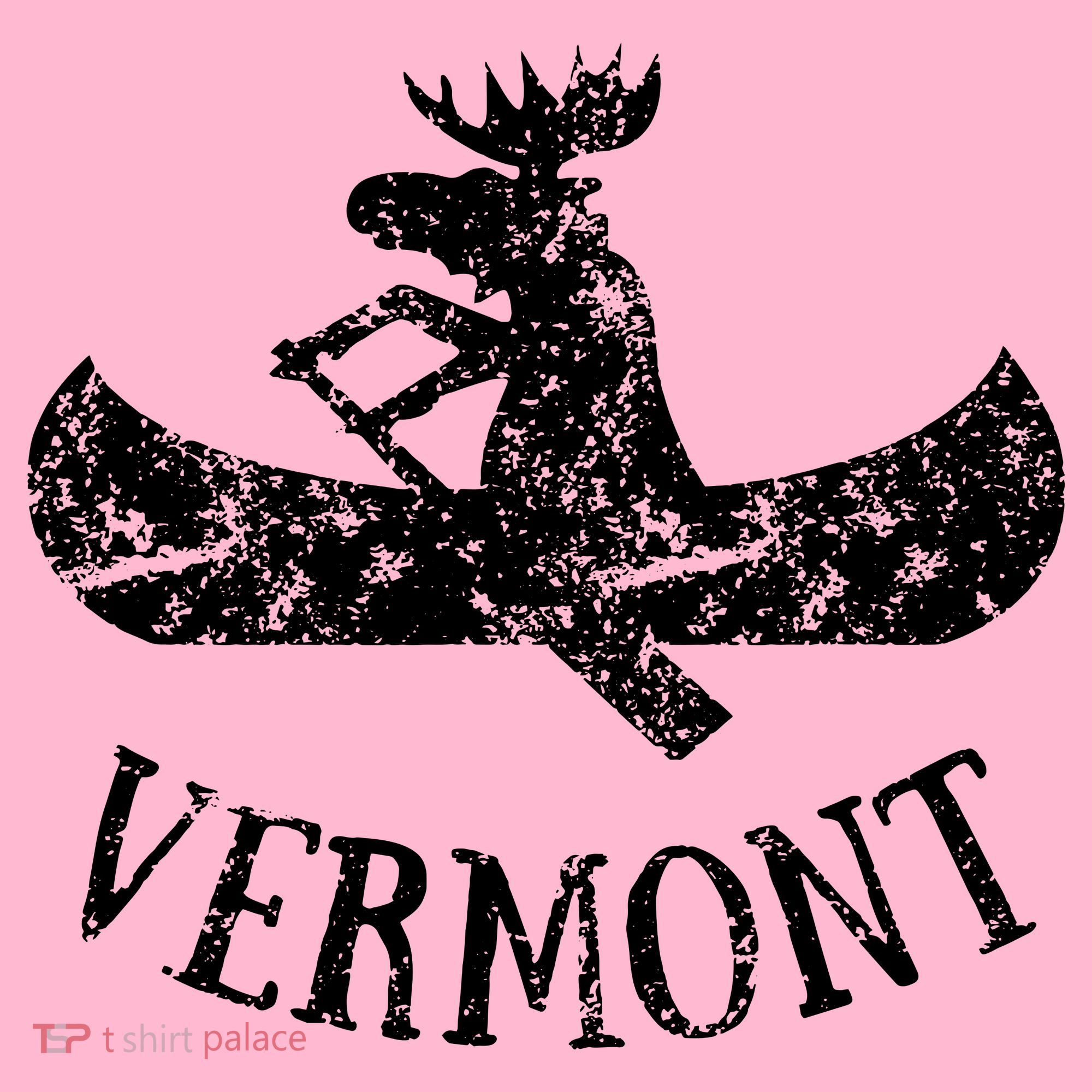 Vermont Funny Moose Canoe Vacation Coaster