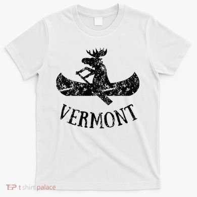 Vermont Funny Moose Canoe Vacation T-Shirt