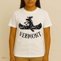 Vermont Funny Moose Canoe Vacation T-Shirt thumb 4