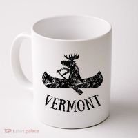 Vermont Funny Moose Canoe Vacation Coffee Mug thumb 0