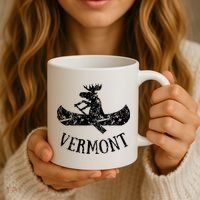 Vermont Funny Moose Canoe Vacation Coffee Mug thumb 3