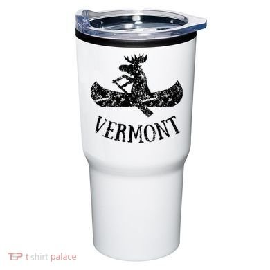 Vermont Funny Moose Canoe Vacation Tumbler