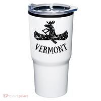 Vermont Funny Moose Canoe Vacation Tumbler thumb 0