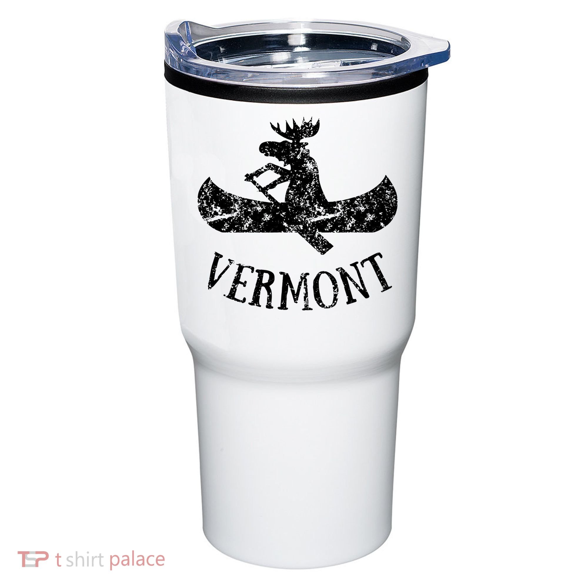 Vermont Funny Moose Canoe Vacation Tumbler