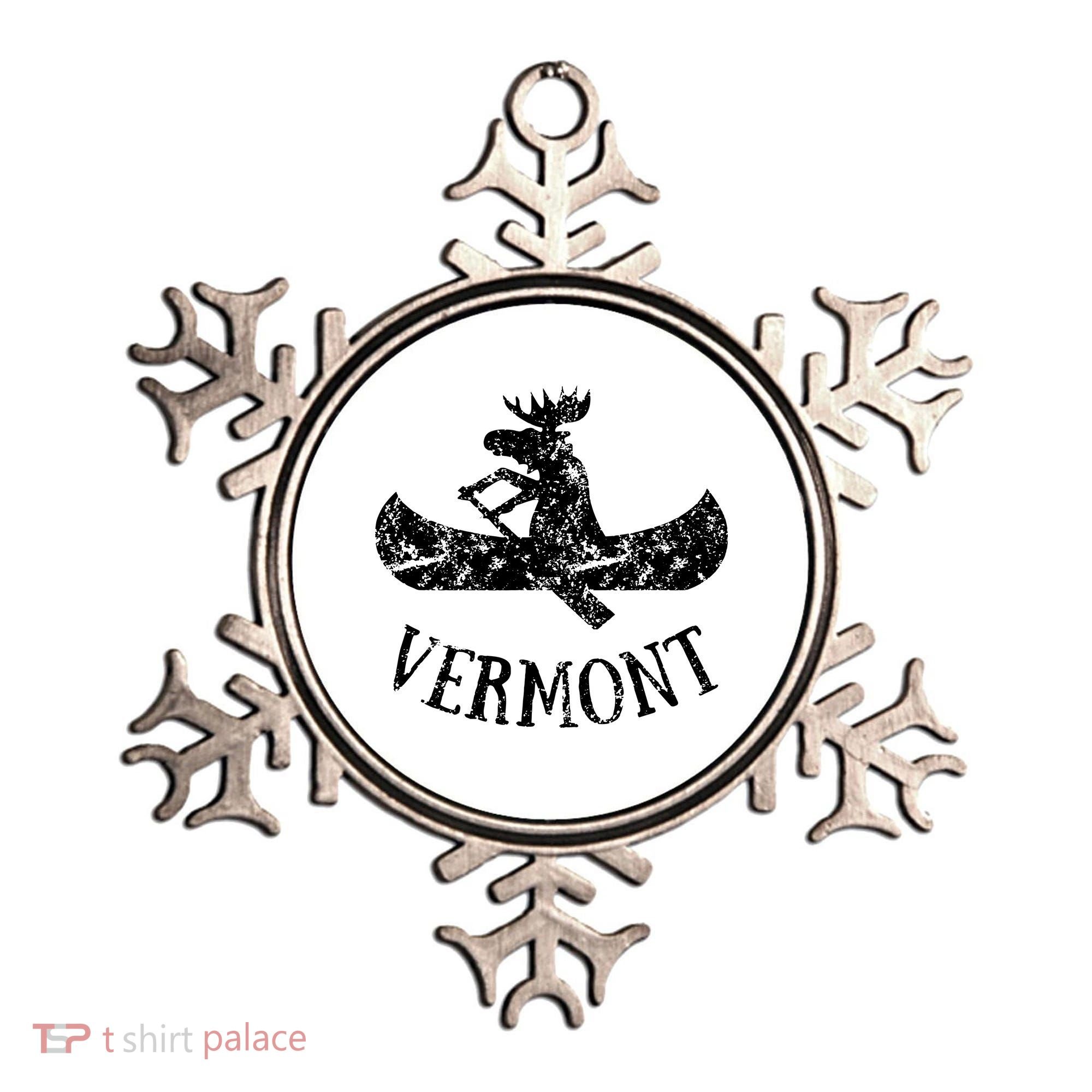 Vermont Funny Moose Canoe Vacation Ornament