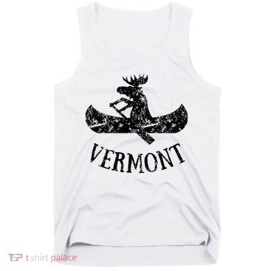 Vermont Funny Moose Canoe Vacation Tank Top