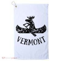 Vermont Funny Moose Canoe Vacation Golf Towel thumb 0