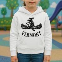 Vermont Funny Moose Canoe Vacation Kids Hoodie thumb 3