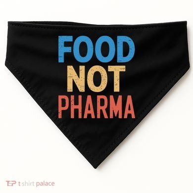 Vintage Food Not Pharma USA-Made Doggie Bandana