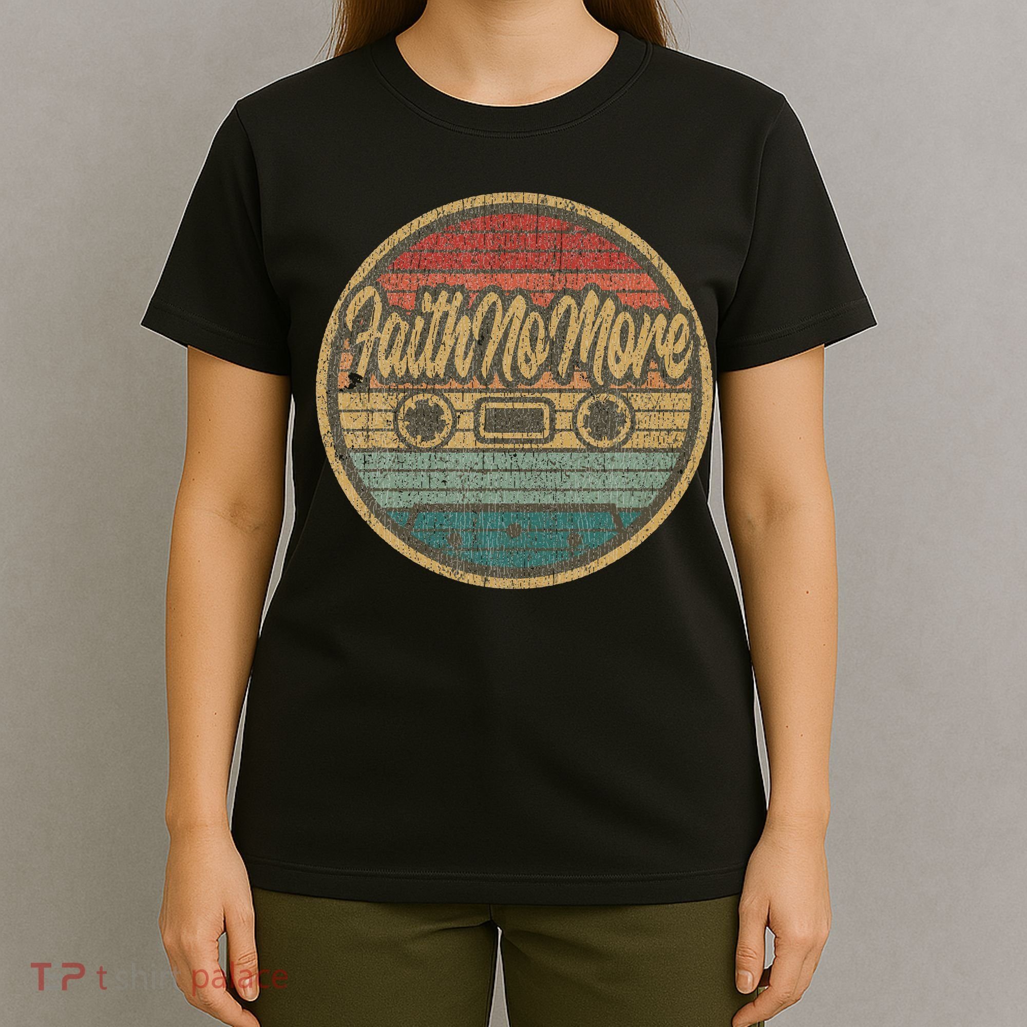 Vintage Faith No More Cassette Retro Circle Musician T-Shirt