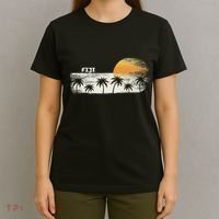 Vintage Fiji Ocean Sunset And Palm Trees T-Shirt thumb 4