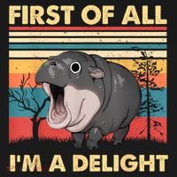 Vintage First Of All IM A Delight Moo Deng Baby Pygmy Hippo Visor thumb 3