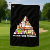 Vegan Food Pyramid Golf Towel thumb 1