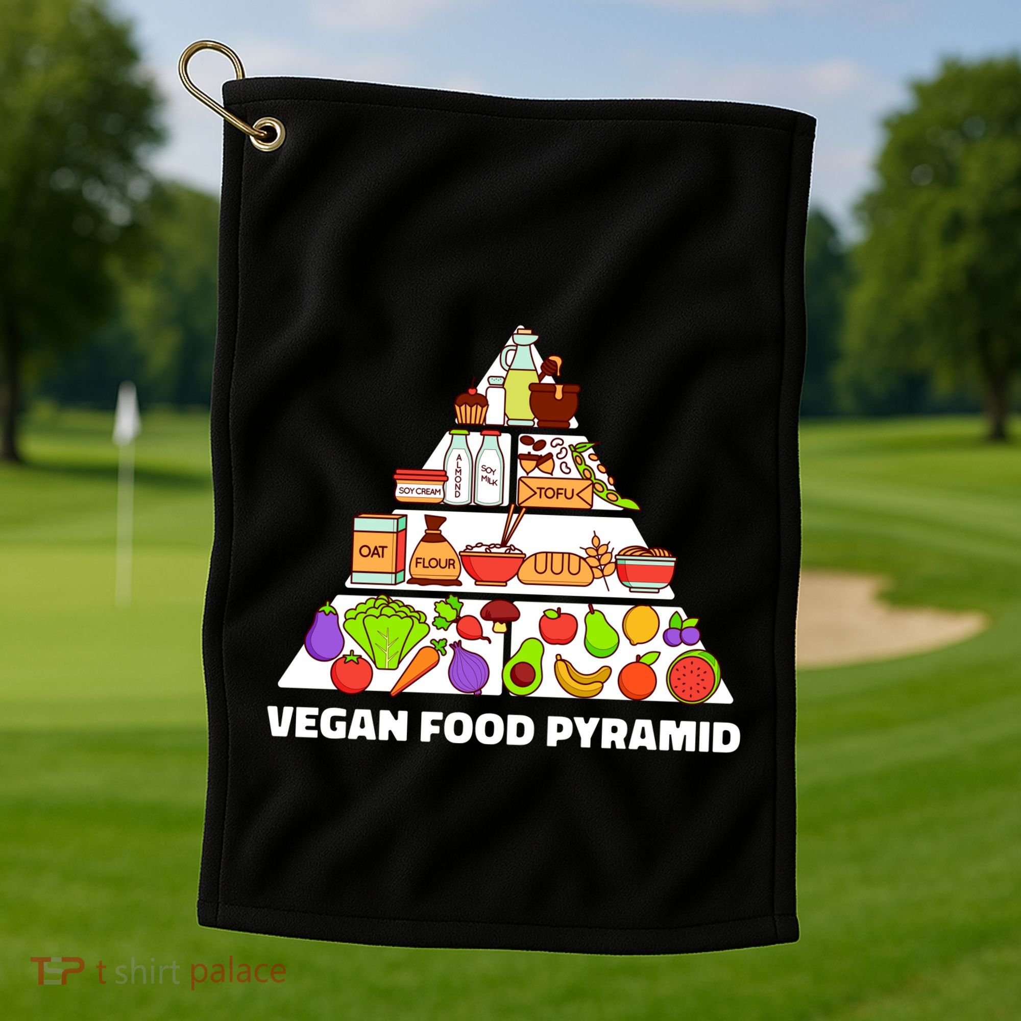 Vegan Food Pyramid Golf Towel