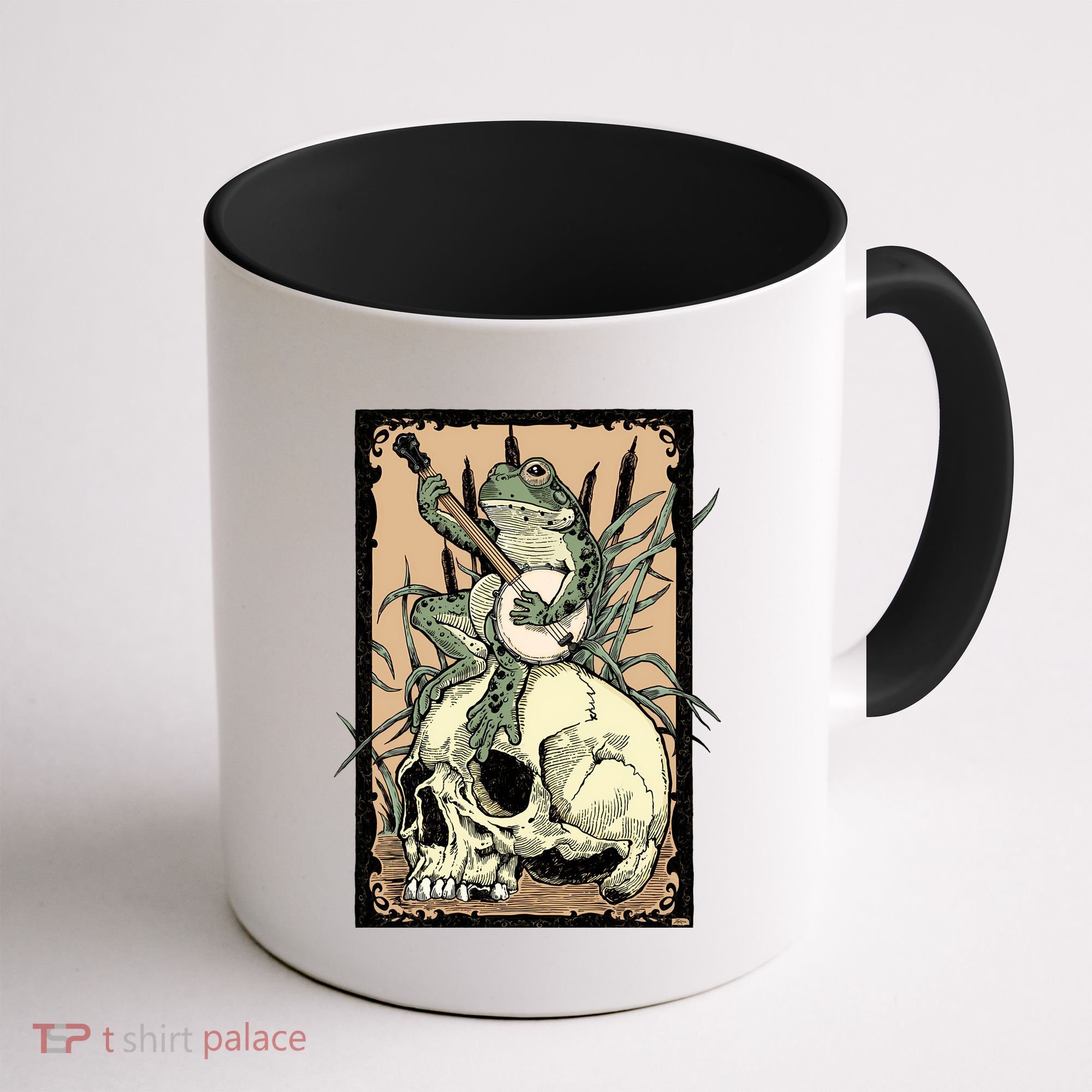 Victorian Frog Playing Banjo Coffee Mug