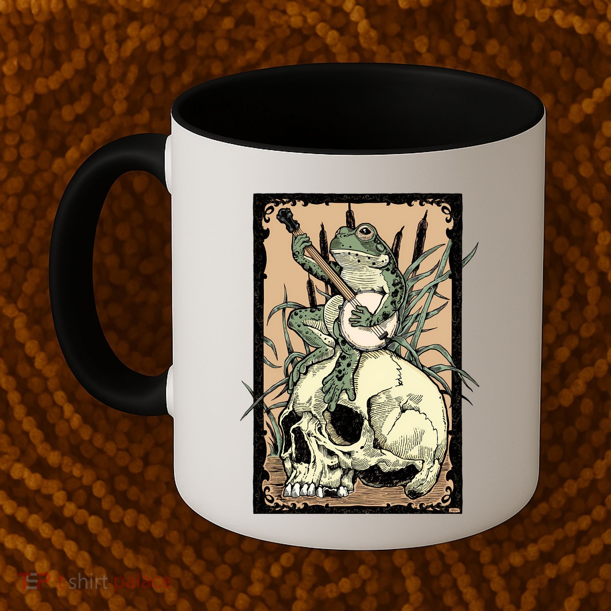 Victorian Frog Playing Banjo Coffee Mug