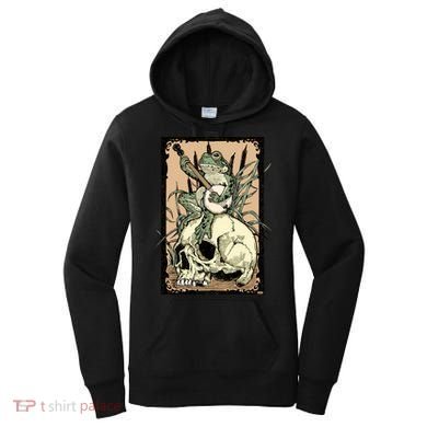 Victorian Frog Playing Banjo Women's Hoodie