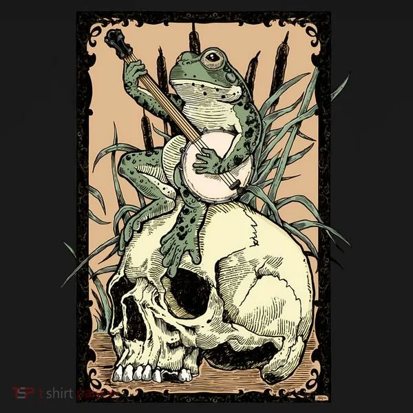 Victorian Frog Playing Banjo Women's Hoodie