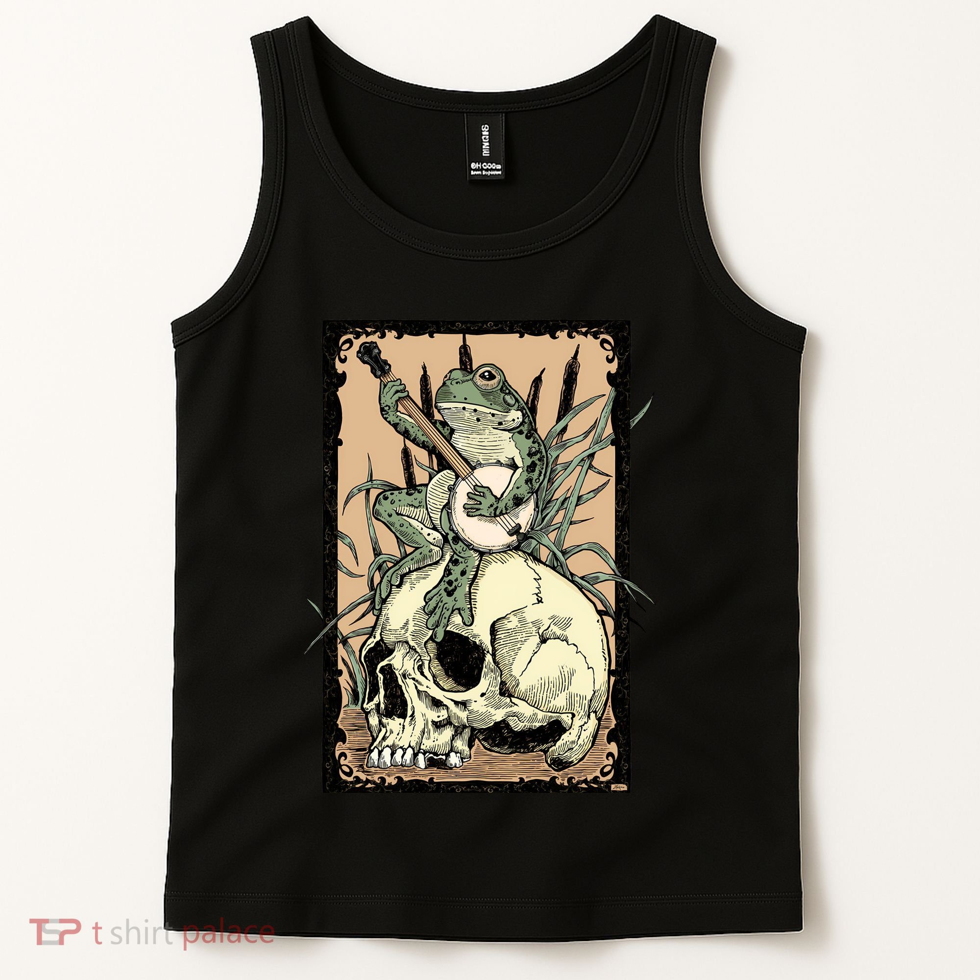 Victorian Frog Playing Banjo Tank Top