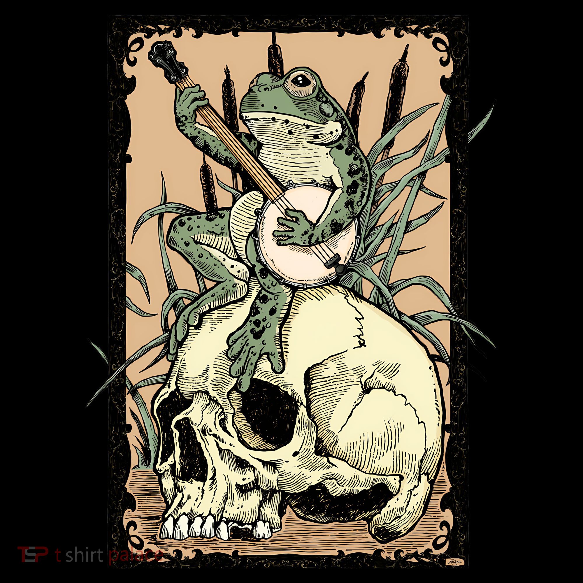 Victorian Frog Playing Banjo Visor
