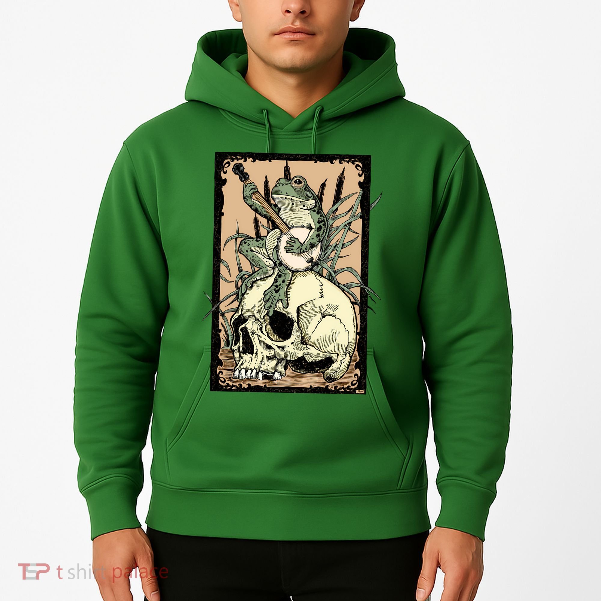 Victorian Frog Playing Banjo Hoodie