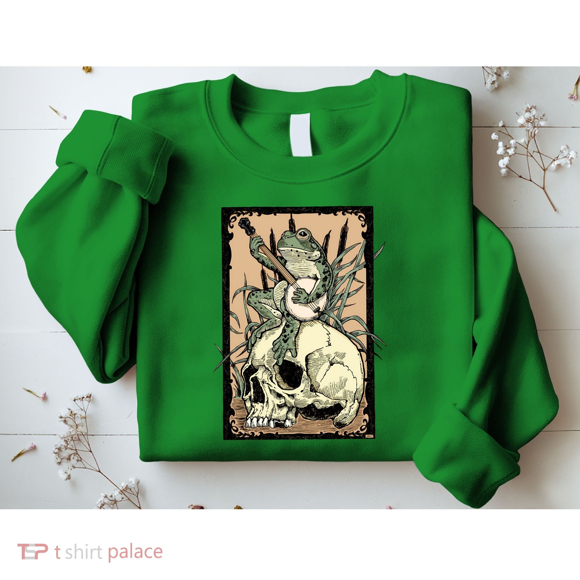 Victorian Frog Playing Banjo Sweatshirt