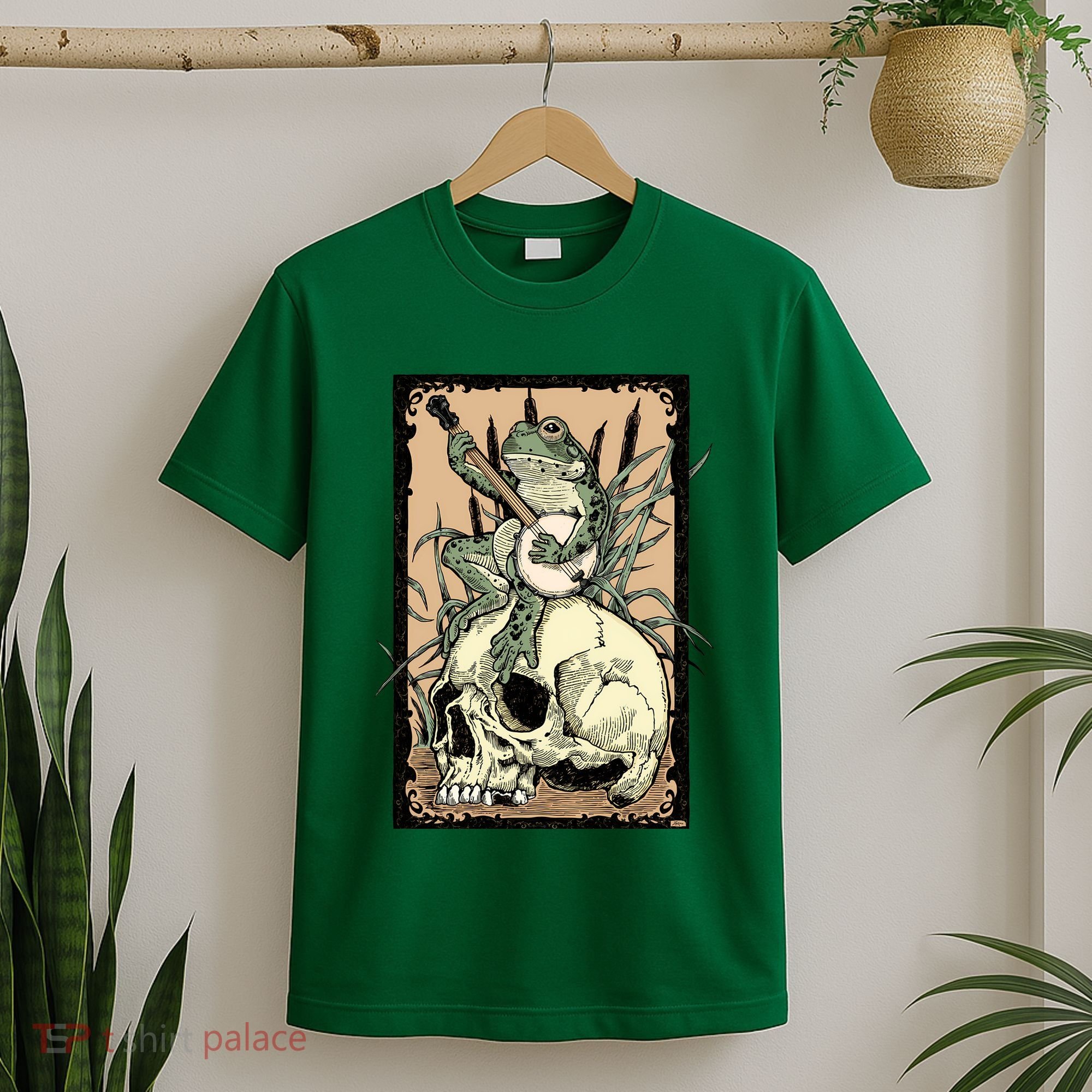 Victorian Frog Playing Banjo T-Shirt