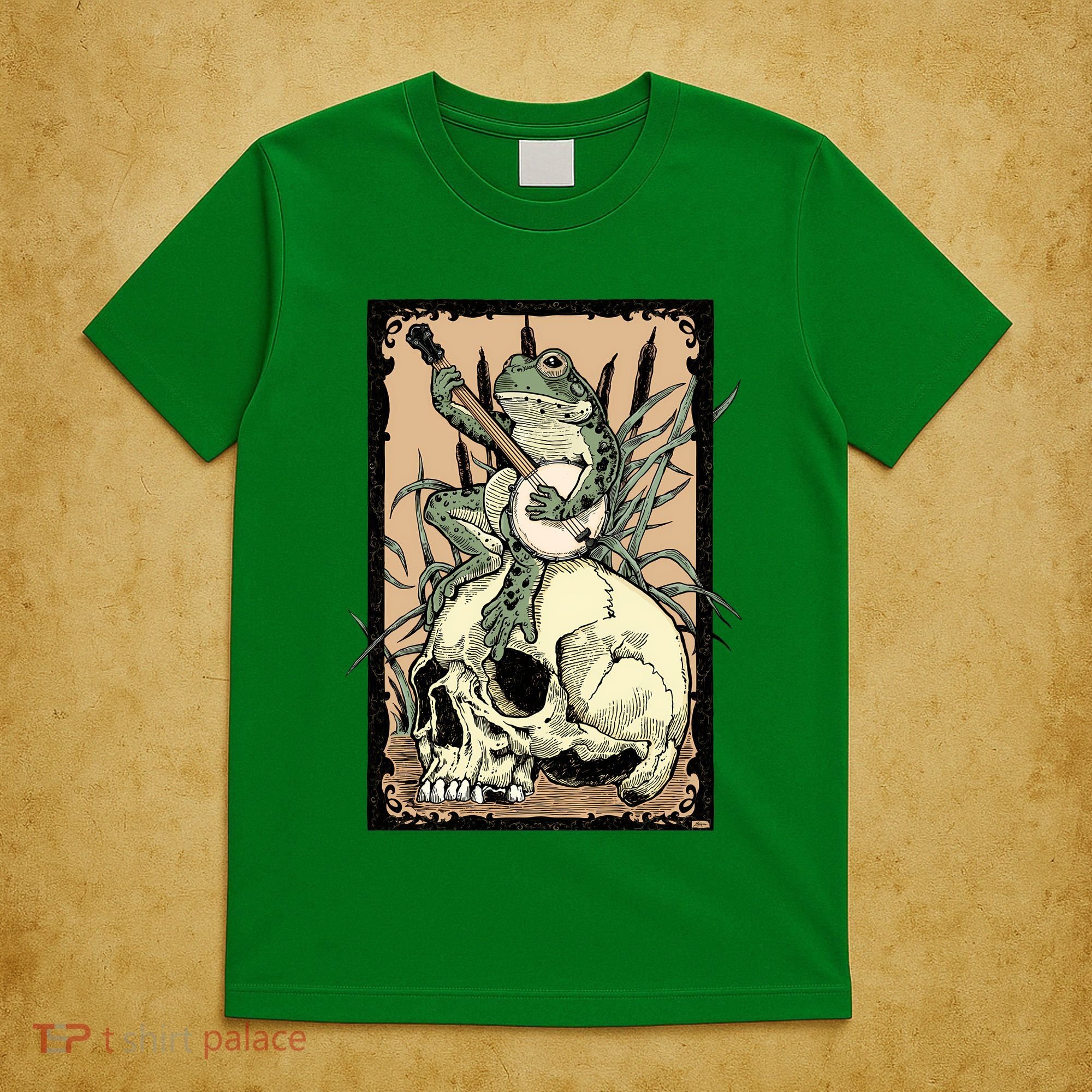 Victorian Frog Playing Banjo T-Shirt