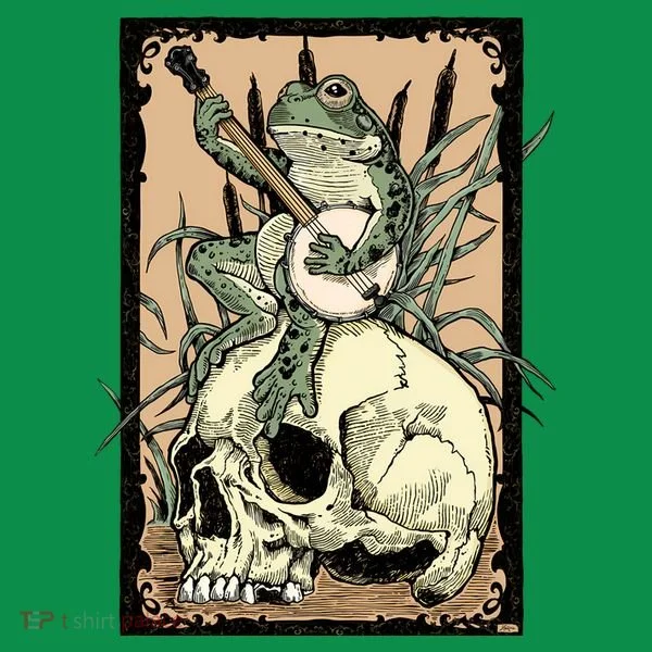 Victorian Frog Playing Banjo Button