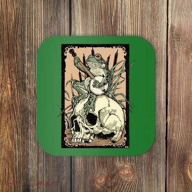 Victorian Frog Playing Banjo Coaster