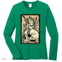 Victorian Frog Playing Banjo Women's Long Sleeve Shirt thumb 0