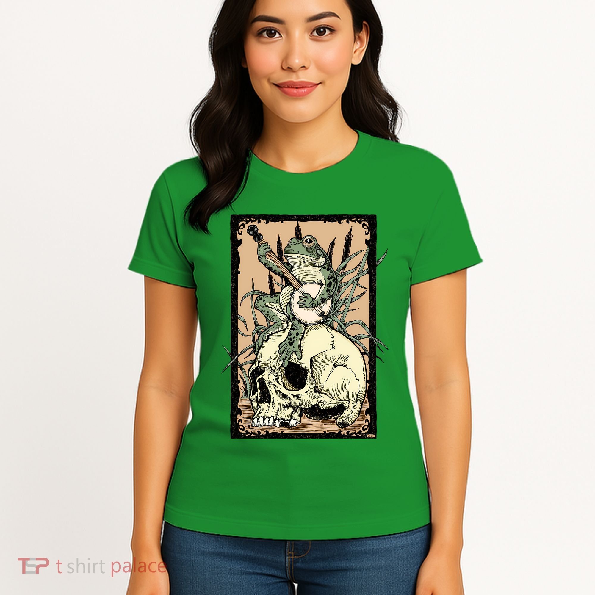 Victorian Frog Playing Banjo Women's T-Shirt