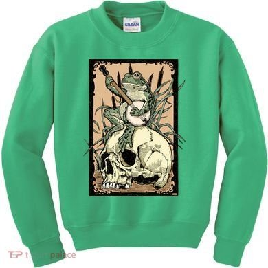 Victorian Frog Playing Banjo Kids Sweatshirt