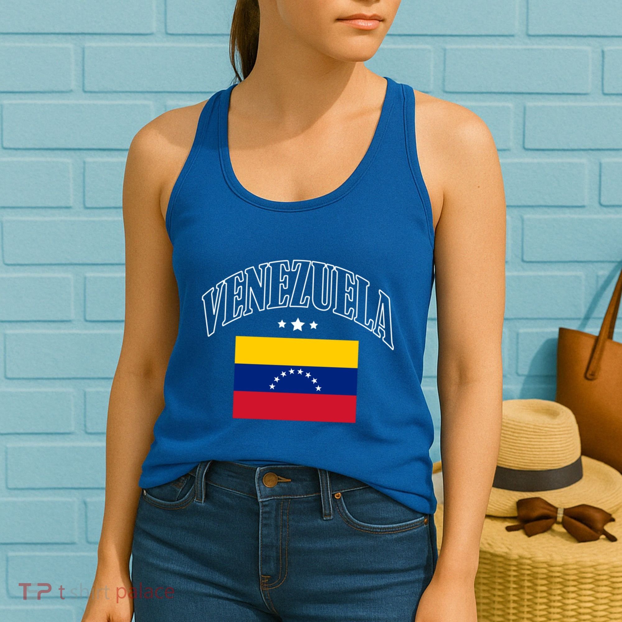 Venezuela Flag Patriotic Athletic Funny Gift Women's Tank Top