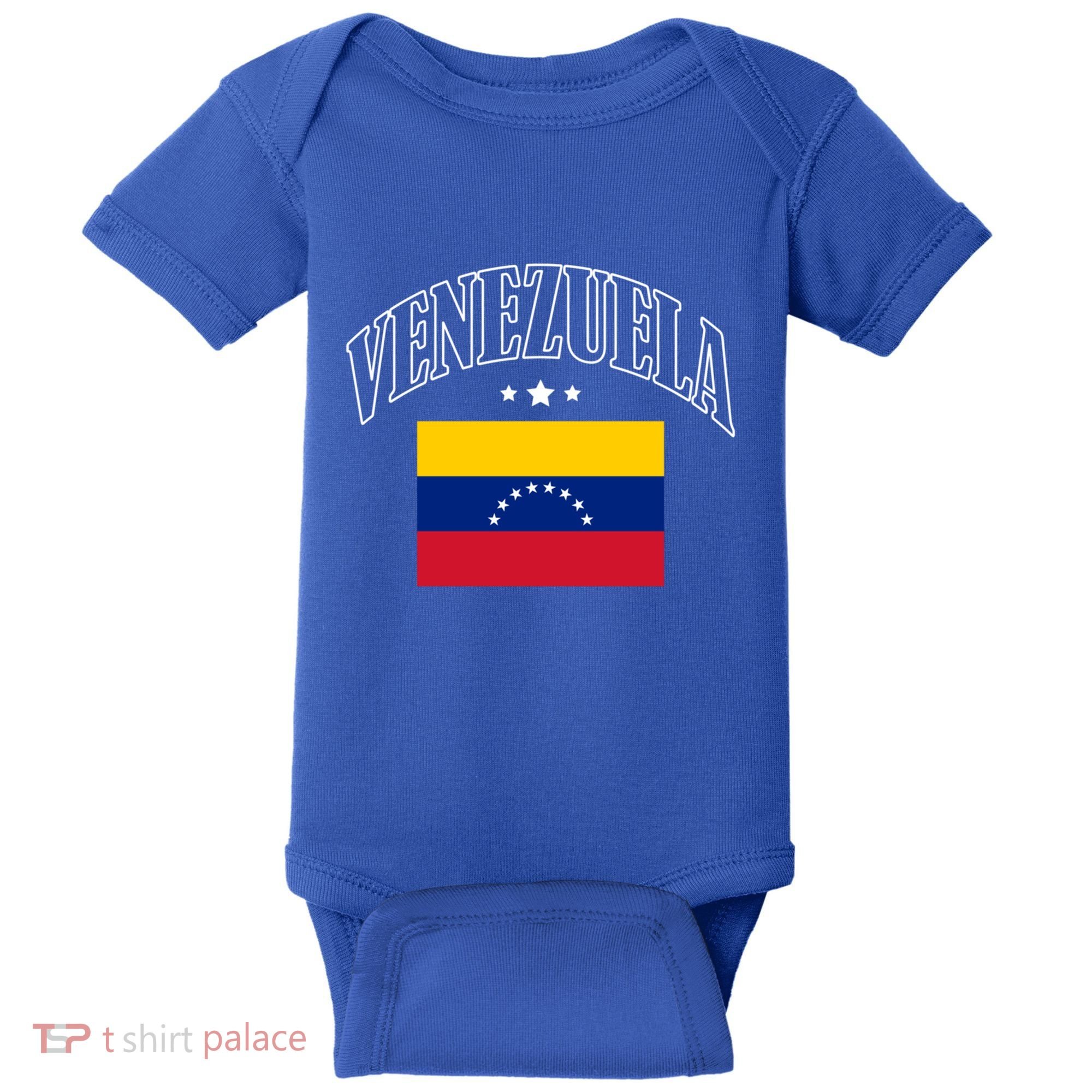 Venezuela Flag Patriotic Athletic Funny Gift Baby Bodysuit