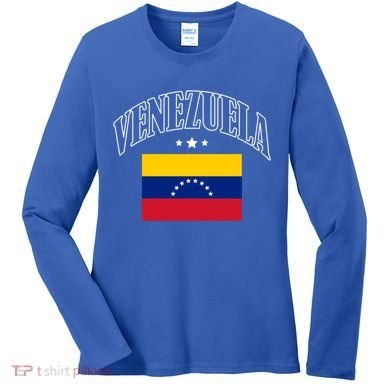 Venezuela Flag Patriotic Athletic Funny Gift Women's Long Sleeve Shirt