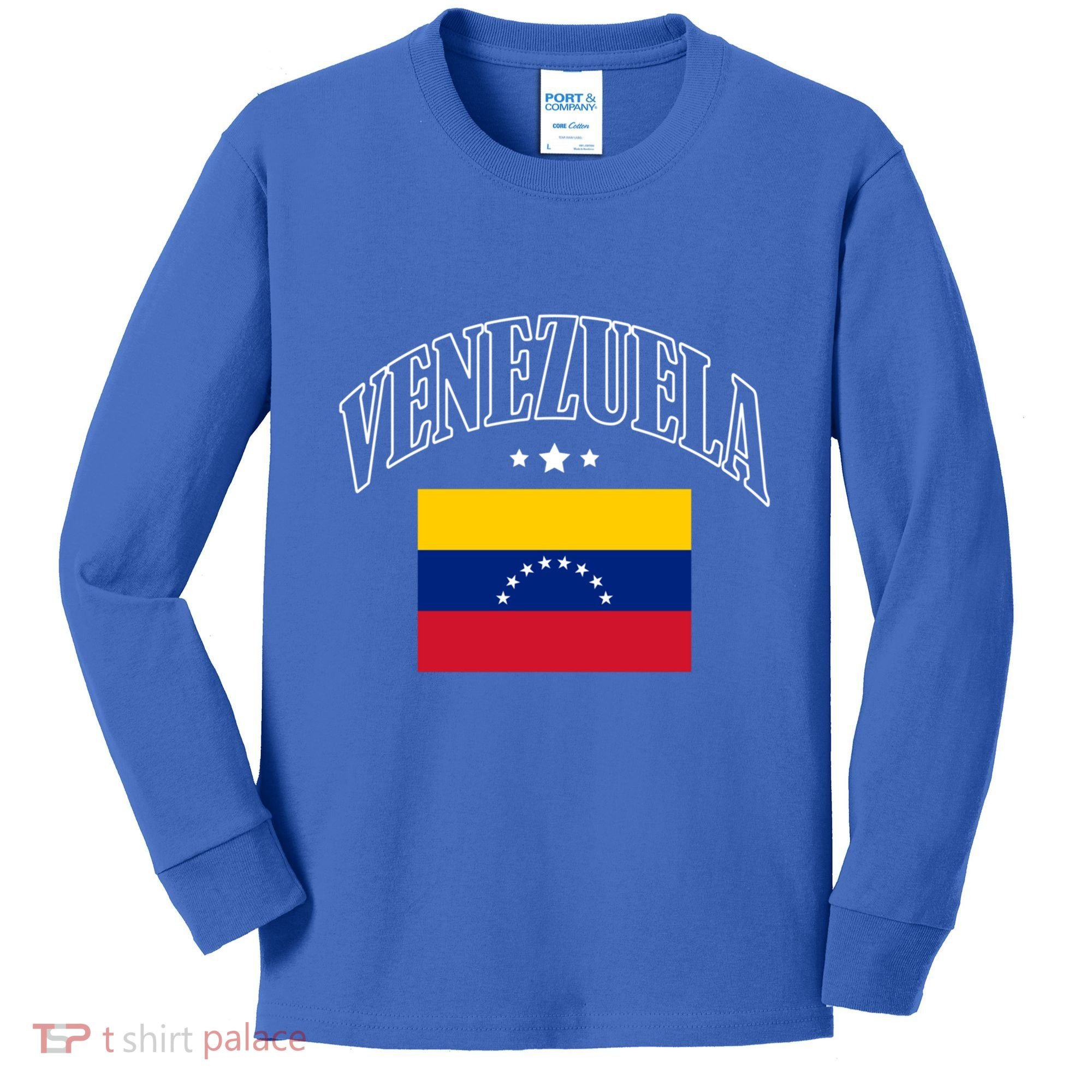 Venezuela Flag Patriotic Athletic Funny Gift Kids Long Sleeve Shirt