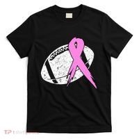 Vintage Football Pink Ribbon Breast Cancer T-Shirt thumb 0
