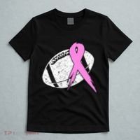 Vintage Football Pink Ribbon Breast Cancer T-Shirt thumb 5
