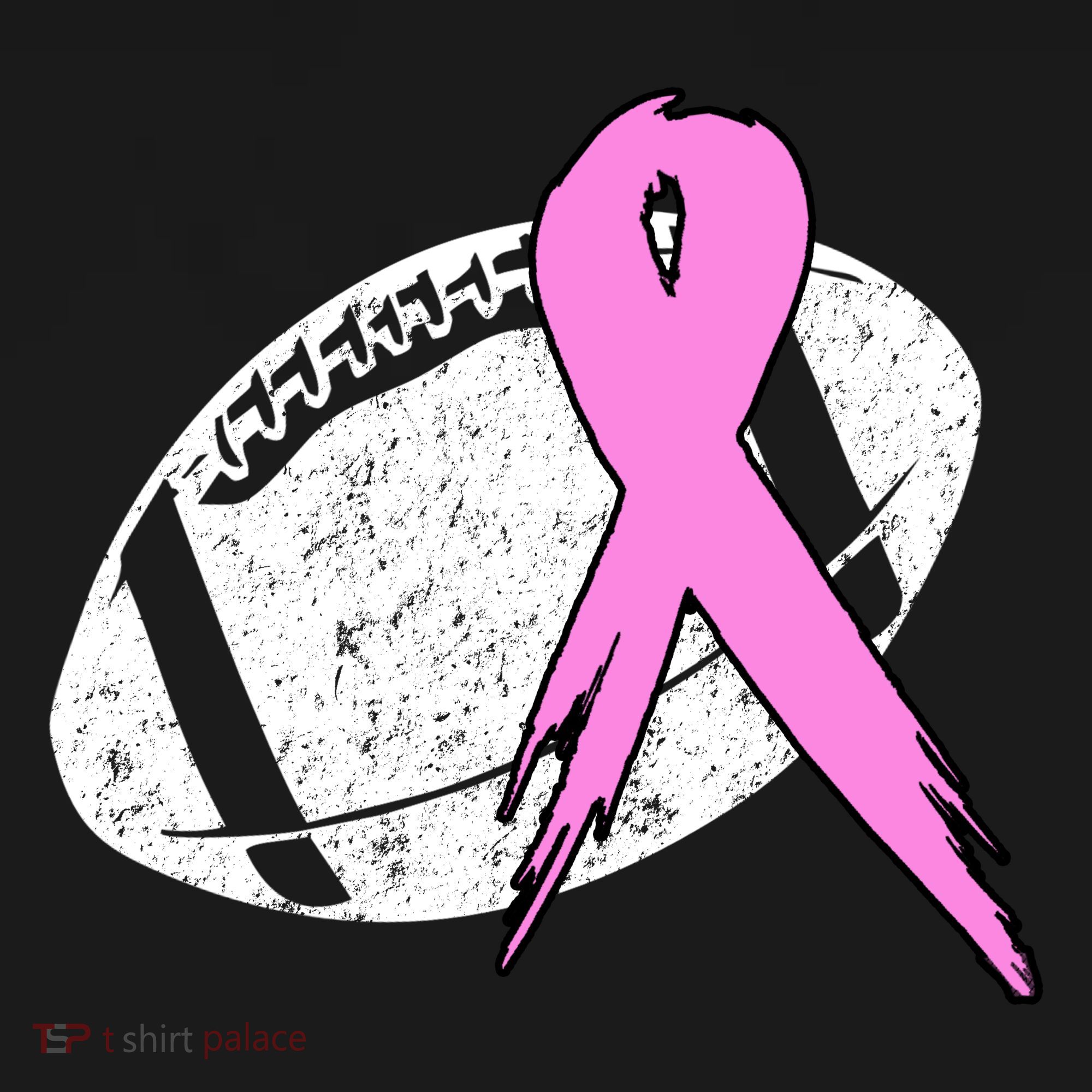 Vintage Football Pink Ribbon Breast Cancer T-Shirt
